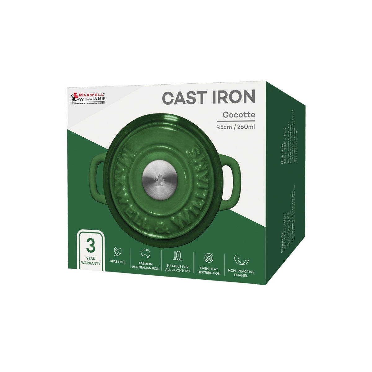 Cast Iron Cocotte English Racing Green 9.5cm / 260ML Gift Boxed