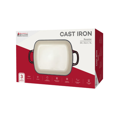 Cast Iron Roaster Merlot 28x21cm / 3L Gift Boxed