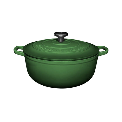 Maxwell & Williams Cast Iron Round Casserole English Racing Green 28cm / 6.2L Gift Boxed