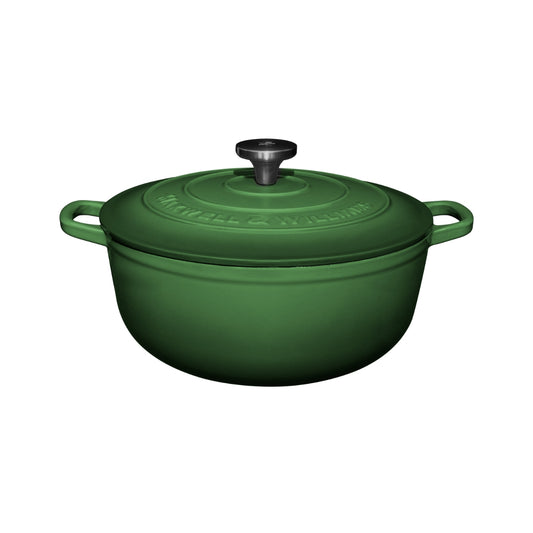 Maxwell & Williams Cast Iron Round Casserole English Racing Green 28cm / 6.2L Gift Boxed