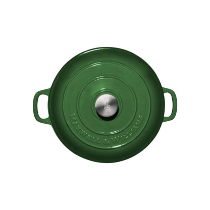 Maxwell & Williams Cast Iron Round Casserole English Racing Green 28cm / 6.2L Gift Boxed