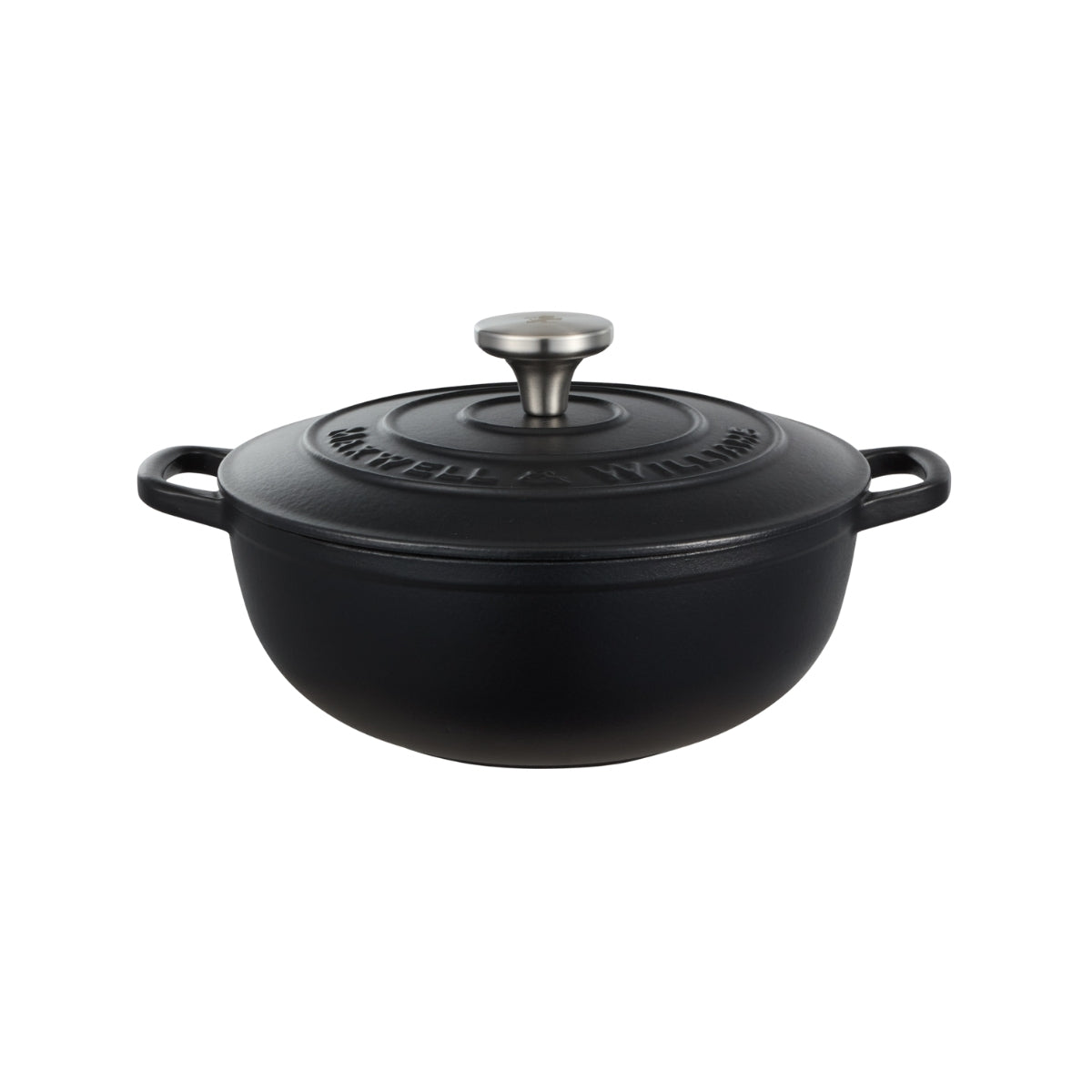 Maxwell & Williams Cast Iron Round Casserole Black 24cm / 3.3L Gift Boxed