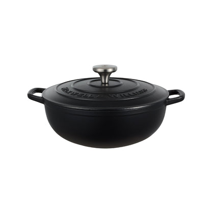 Maxwell & Williams Cast Iron Round Casserole Black 26cm / 4L Gift Boxed