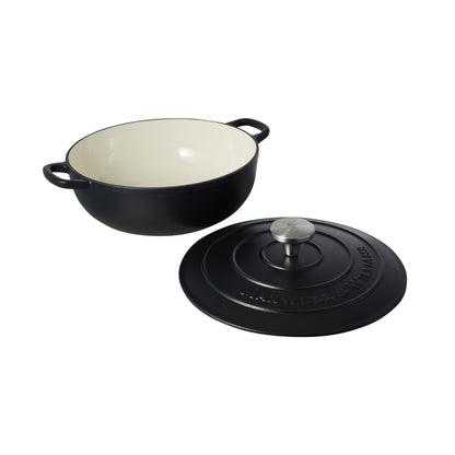 Maxwell & Williams Cast Iron Round Casserole Black 26cm / 4L Gift Boxed