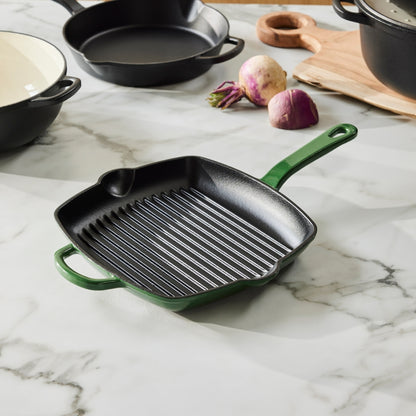 Maxwell & Williams Cast Iron Grill Pan English Racing Green 26cm Gift Boxed