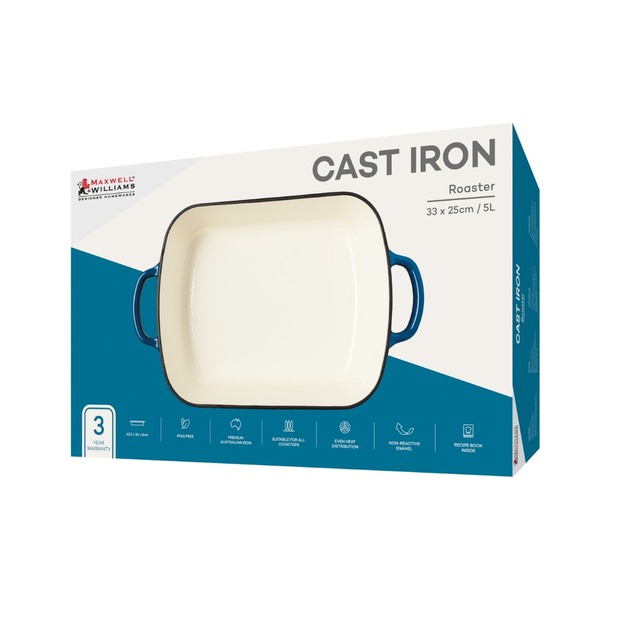 Maxwell & Williams Cast Iron Roaster Midnight Blue 33x25cm / 5L Gift Boxed