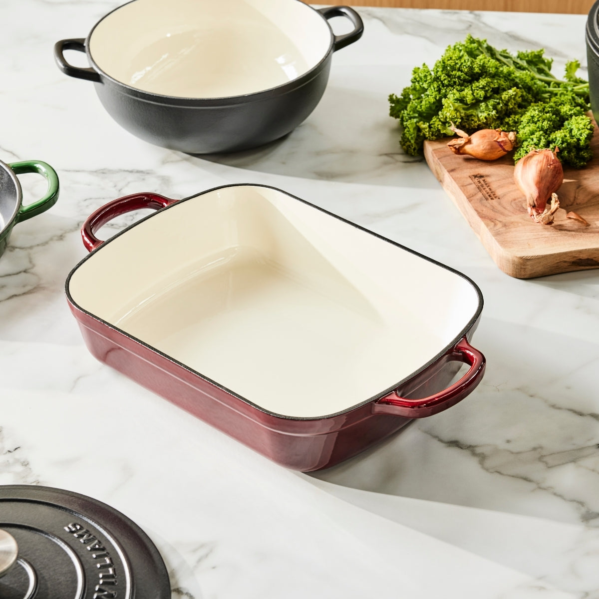Maxwell & Williams Cast Iron Roaster Merlot 33x25cm / 5L Gift Boxed