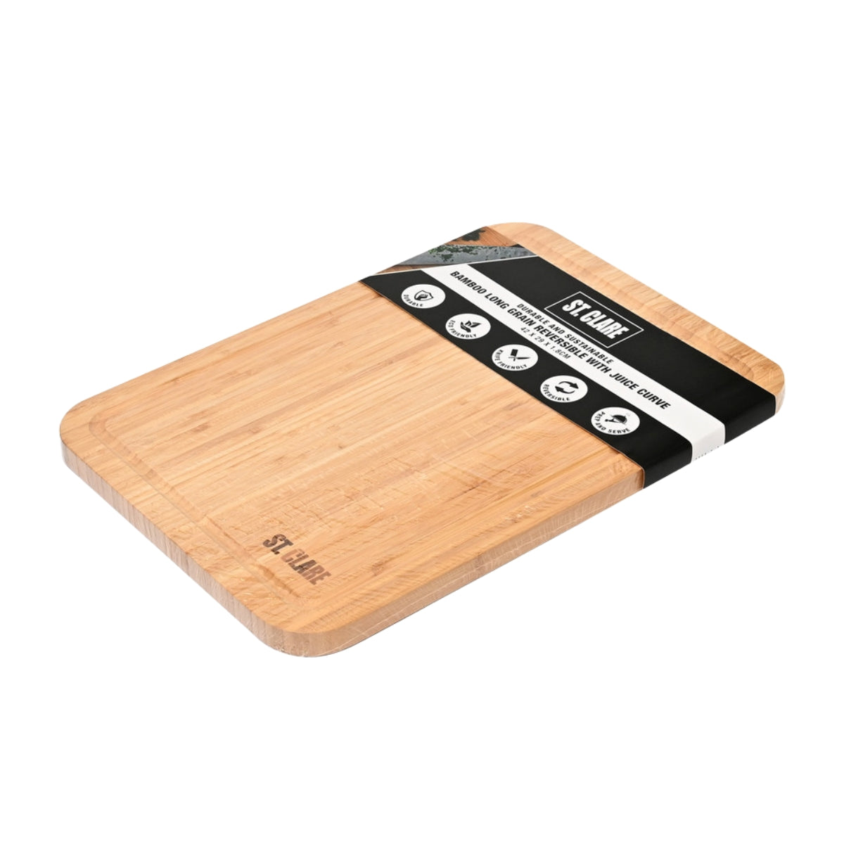 ST. CLARE Bamboo Long Grain Reversible Board With Juice Curve 42x29x1.8cm