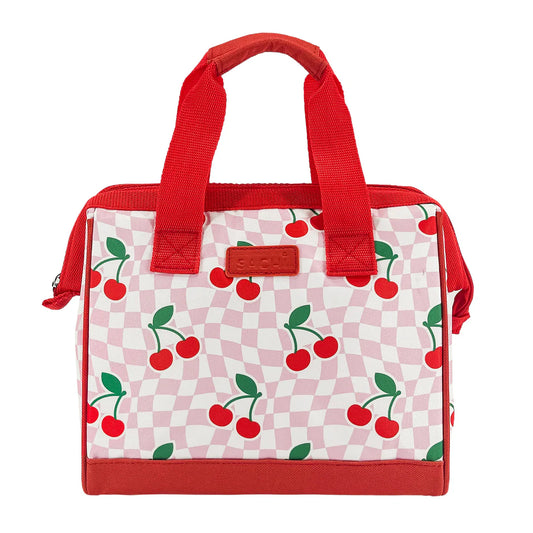 Insulated Lunch Bag - Chequered Cherries