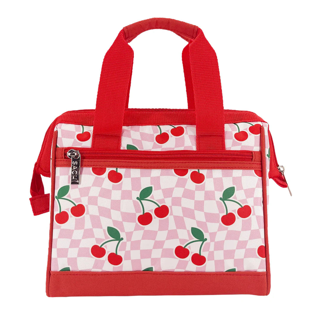 Insulated Lunch Bag - Chequered Cherries