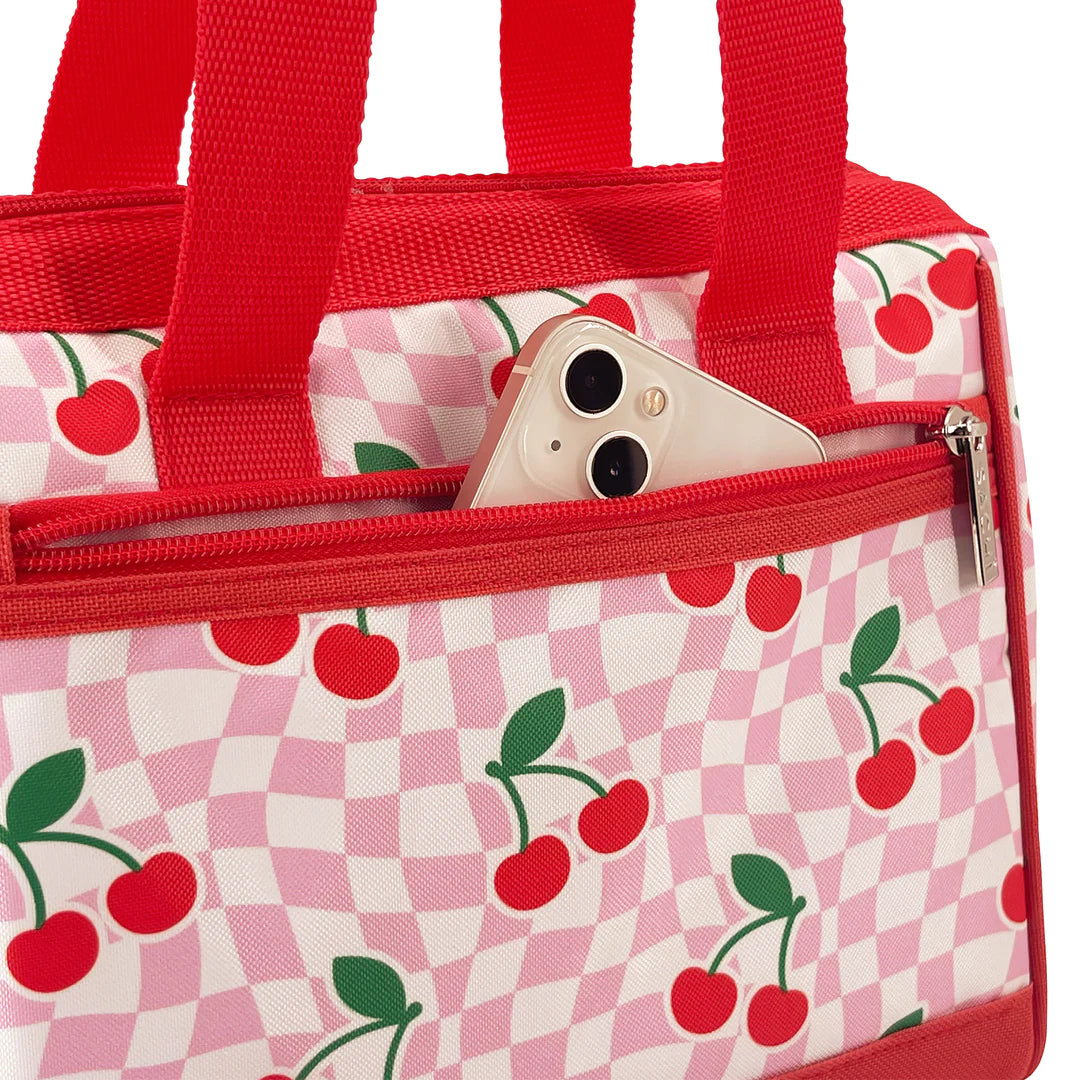 Insulated Lunch Bag - Chequered Cherries