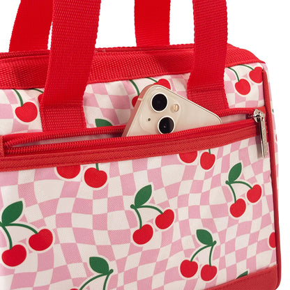 Insulated Lunch Bag - Chequered Cherries