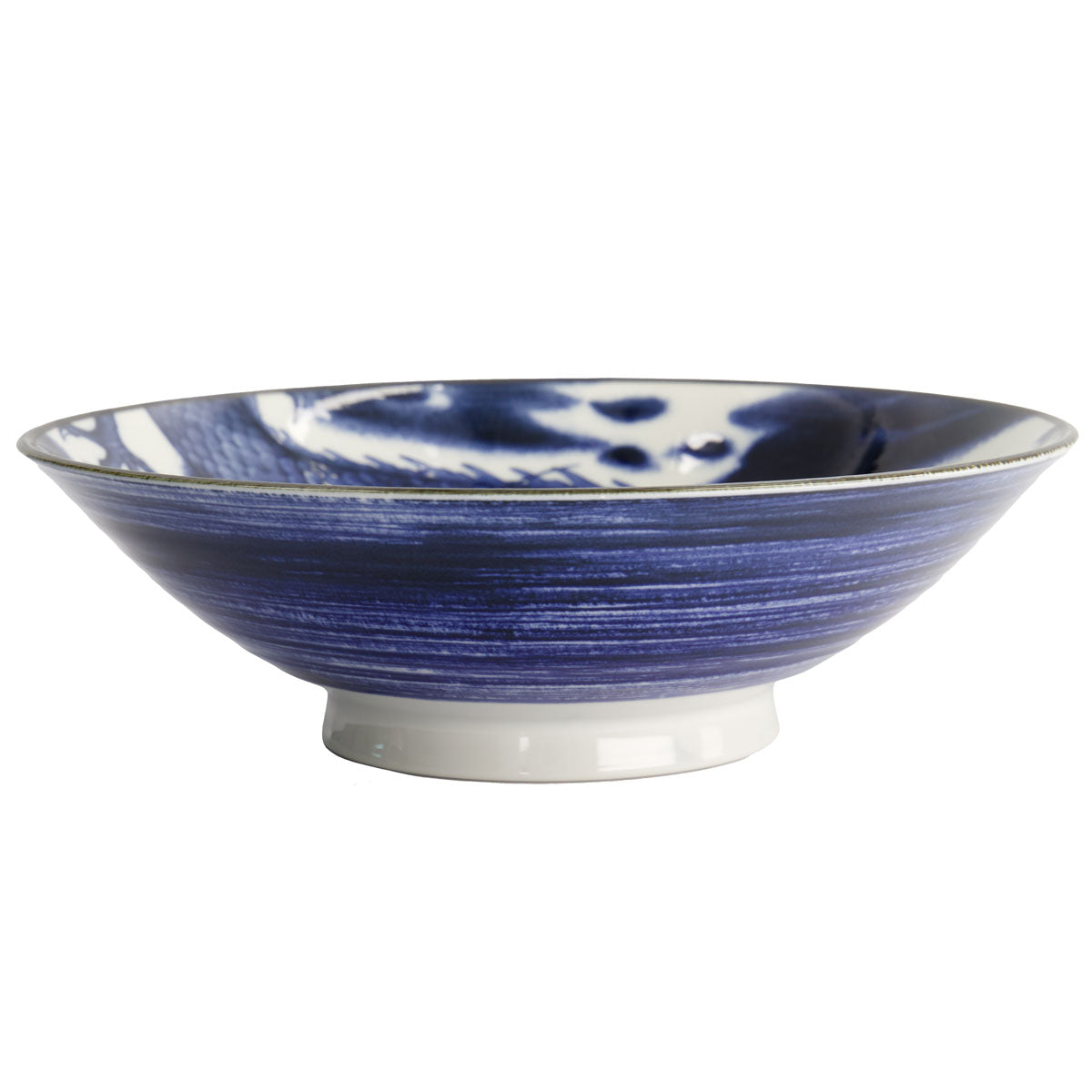 Tokyo Design Japonism Menbachi Bowl 25x7cm Blue Dragon