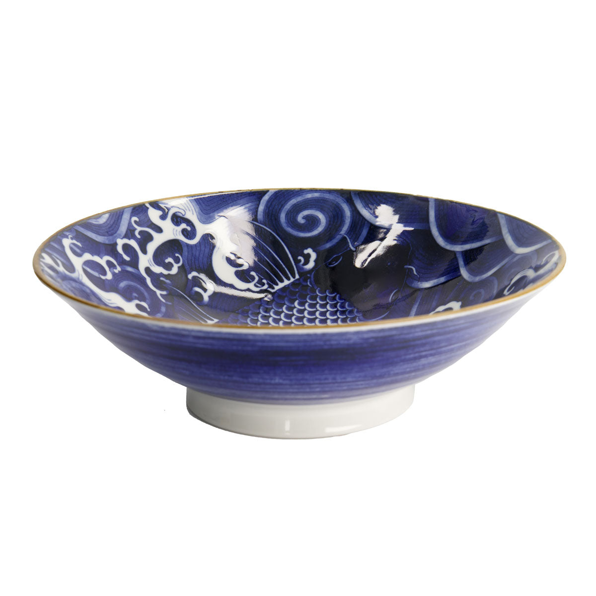 Tokyo Design Japonism Menbachi Bowl 25x7cm Blue Carp