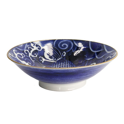 Tokyo Design Japonism Menbachi Bowl 25x7cm Blue Carp