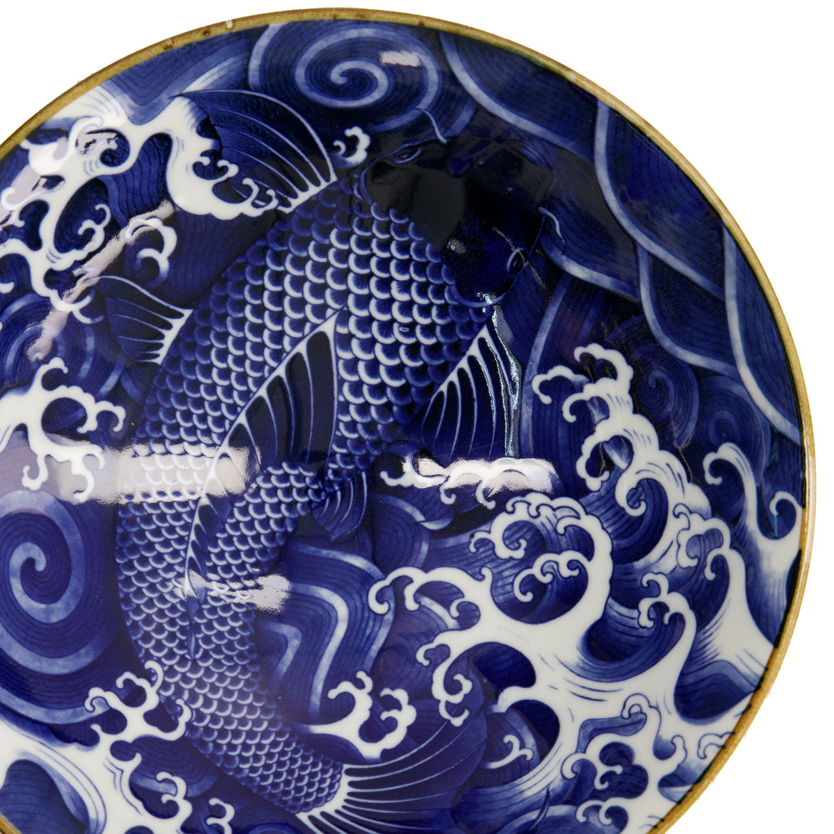 Tokyo Design Japonism Menbachi Bowl 25x7cm Blue Carp