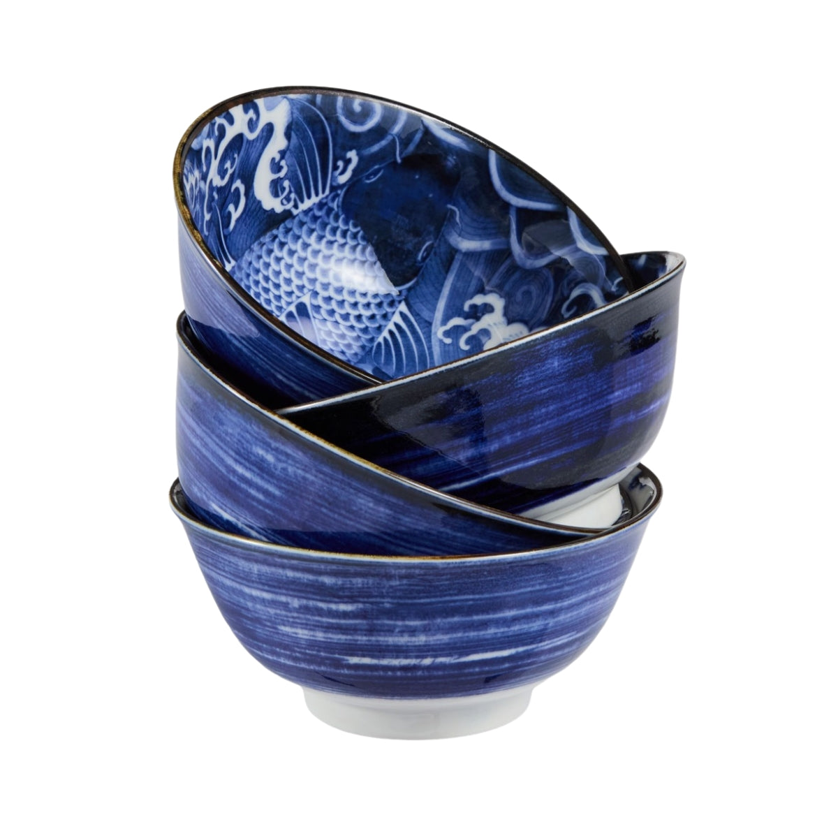 Tokyo Design Japonism Bowl Giftset 4pc 14cm Blue Gift Boxed