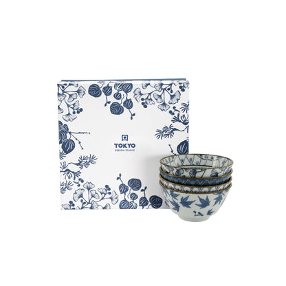 Flora Japonica Rice Bowl Giftset 4pc 12cm Mixed Gift Boxed