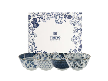 Flora Japonica Rice Bowl Giftset 4pc 12cm Mixed Gift Boxed