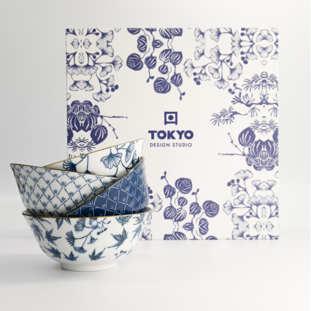 Flora Japonica Tayo Bowl Giftset 4pc 15cm Mixed Gift Boxed