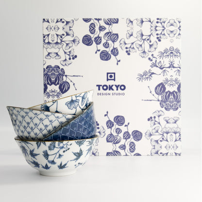 Flora Japonica Tayo Bowl Giftset 4pc 15cm Mixed Gift Boxed