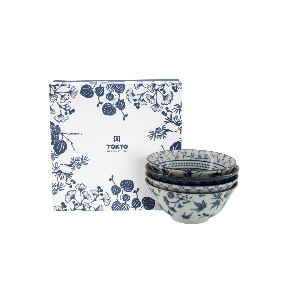Flora Japonica Tayo Bowl Giftset 4pc 15cm Mixed Gift Boxed