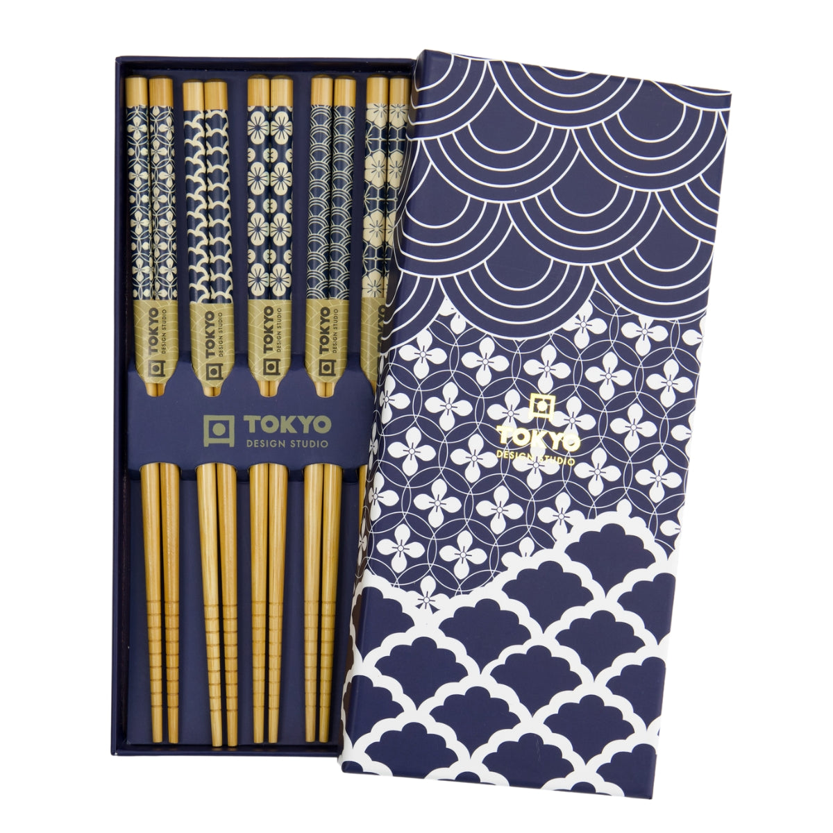 Tokyo Design Chopstick Giftset 5pc Blue Gift Boxed
