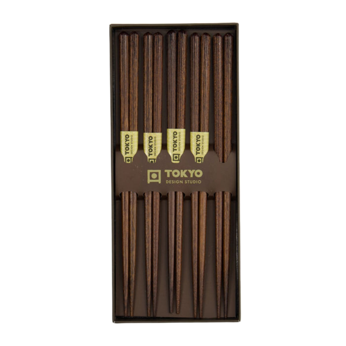 Tokyo Design Chopstick Giftset 5pc Dark Brown Gift Boxed