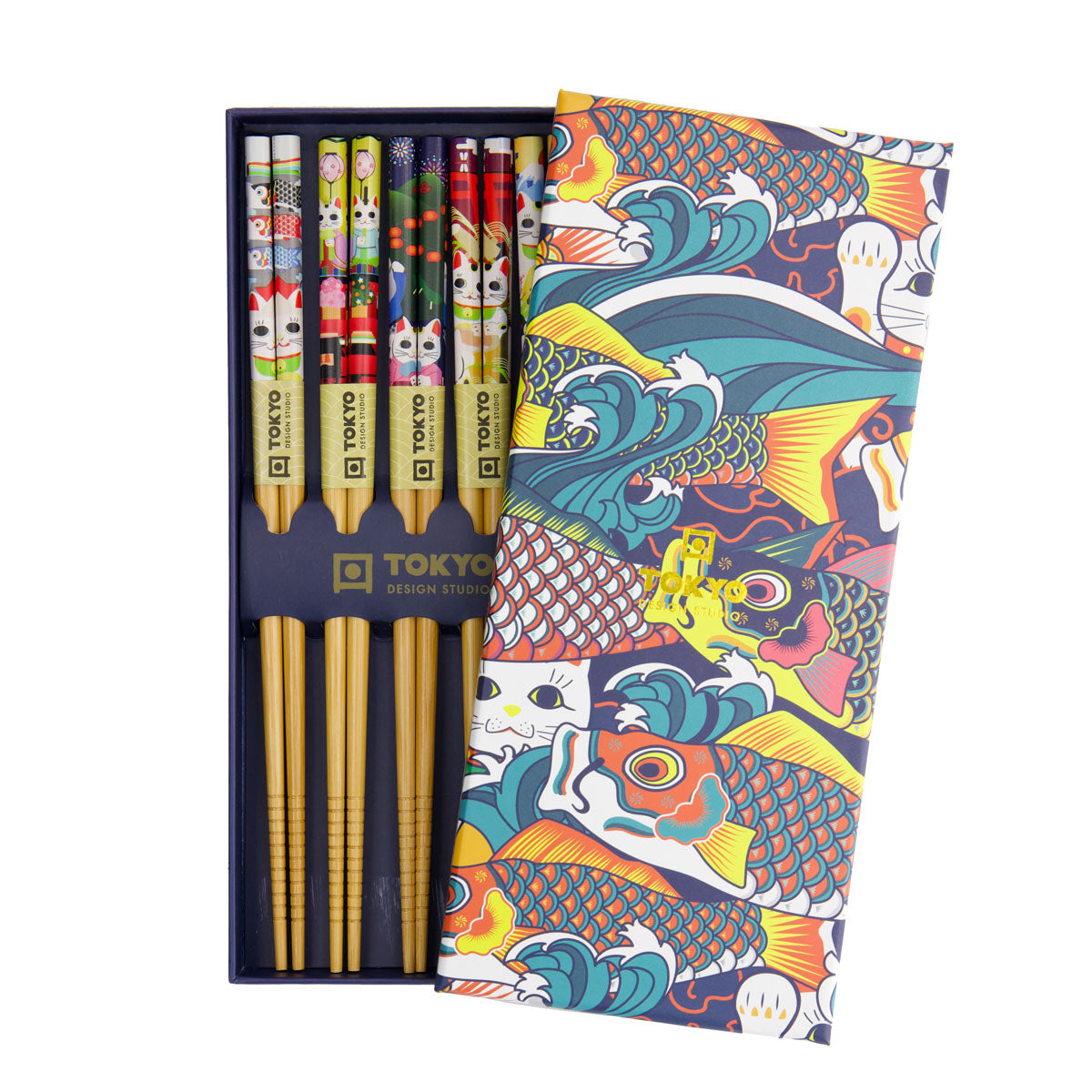 Tokyo Design Chopstick Giftset 5pc Lucky & Koinobori Gift Boxed
