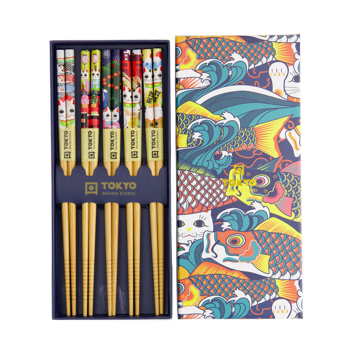 Tokyo Design Chopstick Giftset 5pc Lucky & Koinobori Gift Boxed