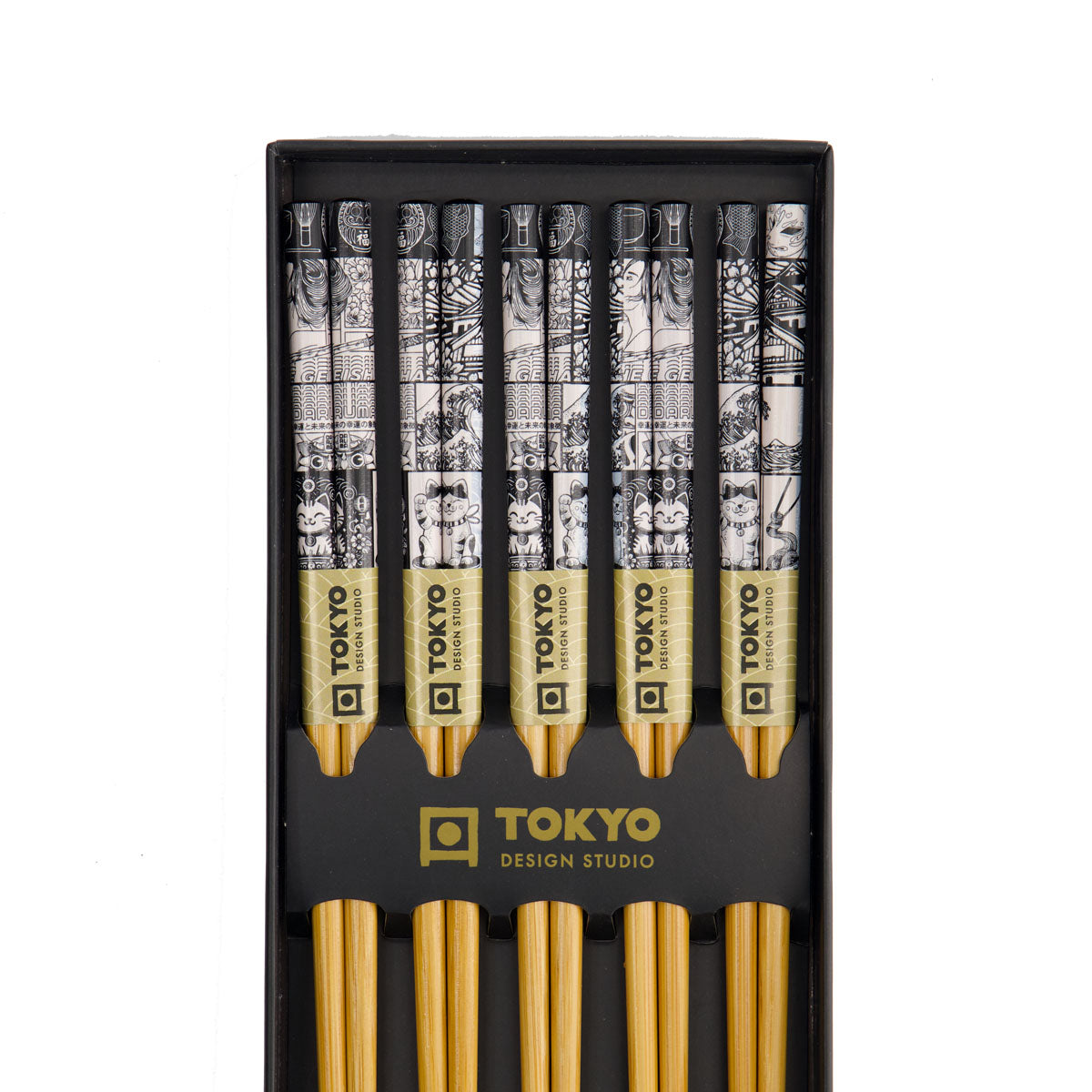 Tokyo Design Chopstick Giftset 5pc Tokyo Fan Gift Boxed