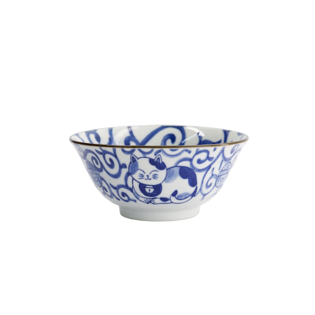 Kawaii Cat Neko Tayo Bowl 15x6.5cm Swirl Cat