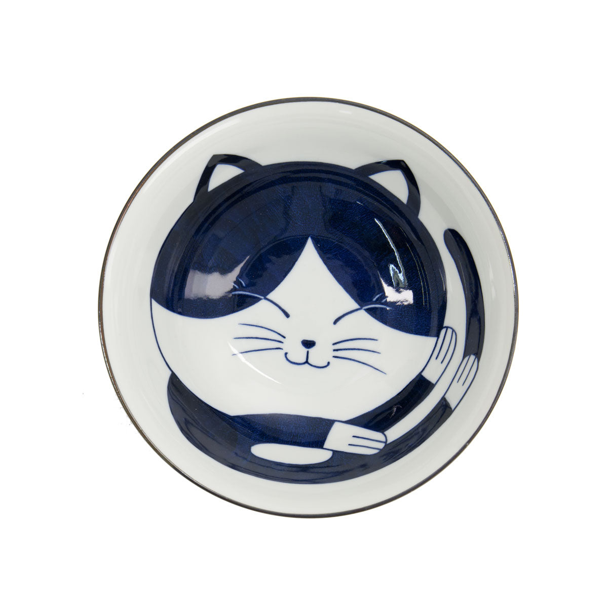 Kawaii Cat Neko Ramen Bowl 20x7.5cm Blue Cat
