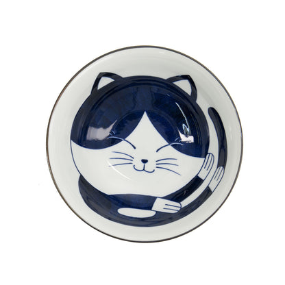 Kawaii Cat Neko Ramen Bowl 20x7.5cm Blue Cat