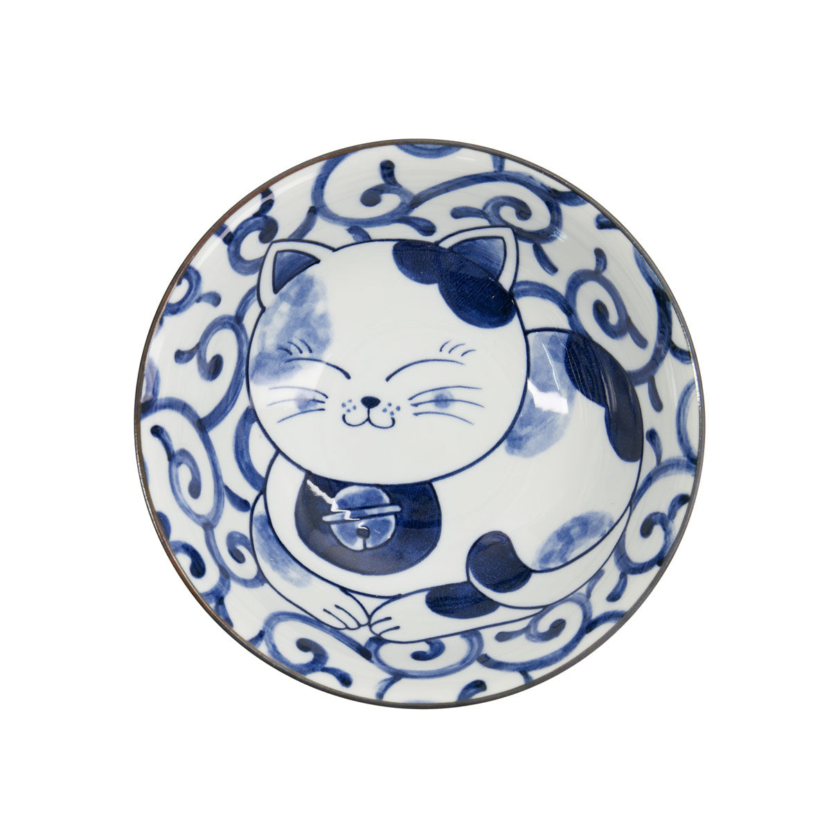 Kawaii Cat Neko Ramen Bowl 20x7.5cm Swirl Cat