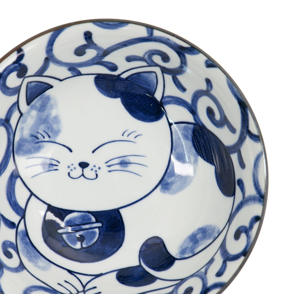 Kawaii Cat Neko Ramen Bowl 20x7.5cm Swirl Cat