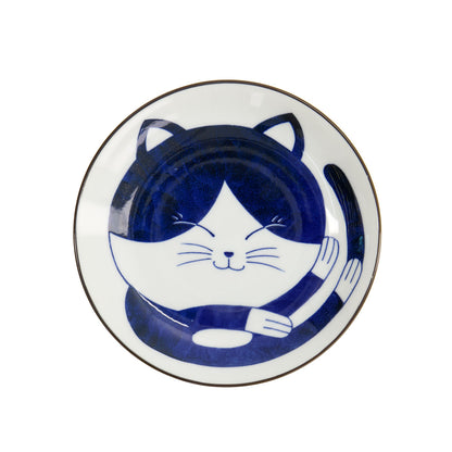 Kawaii Cat Neko Plate 16.5cm Blue Cat