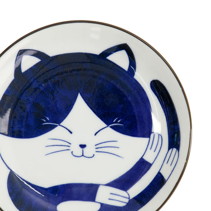 Kawaii Cat Neko Plate 16.5cm Blue Cat
