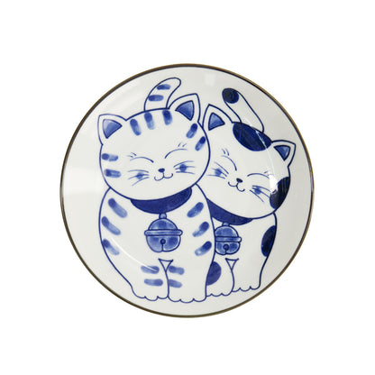 Kawaii Cat Neko Plate 16.5cm Twin Cat