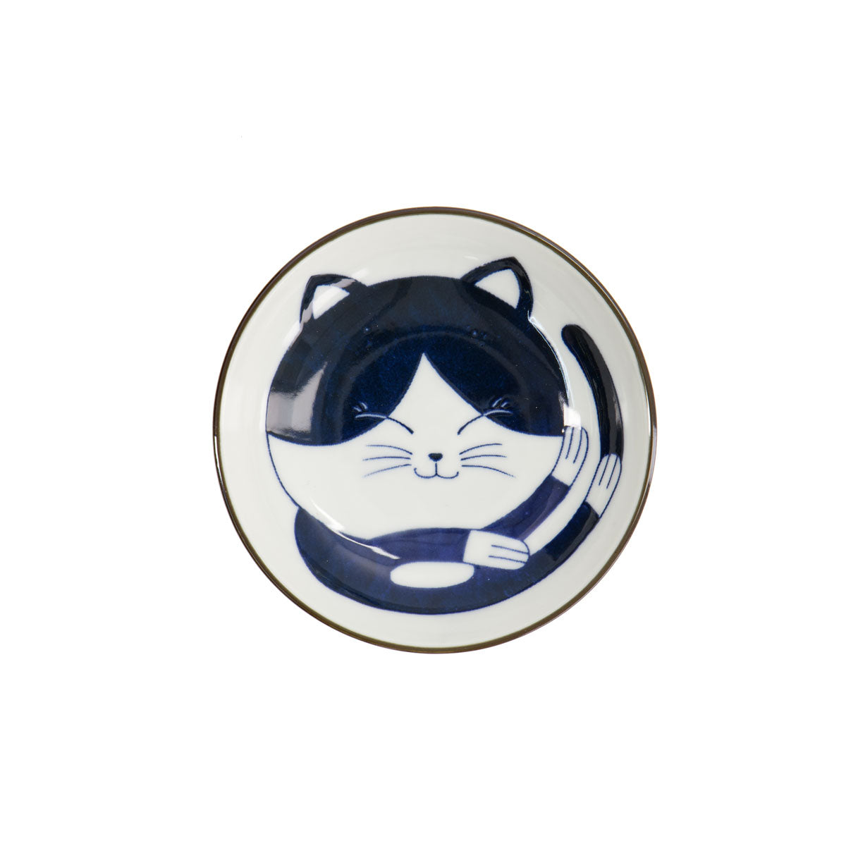 Kawaii Cat Neko Sauce Dish 10x2.5cm Blue Cat