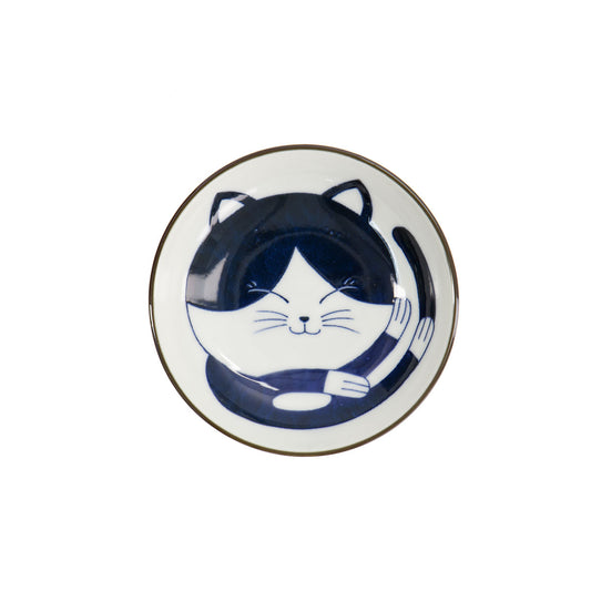 Kawaii Cat Neko Sauce Dish 10x2.5cm Blue Cat