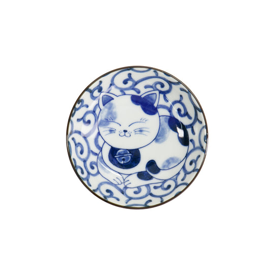 Kawaii Cat Neko Sauce Dish 10x2.5cm Swirl Cat