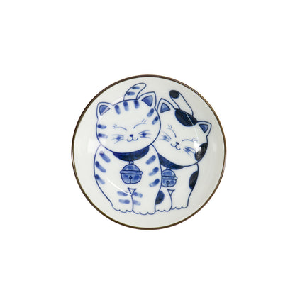 Kawaii Cat Neko Sauce Dish 10x2.5cm Twin Cat