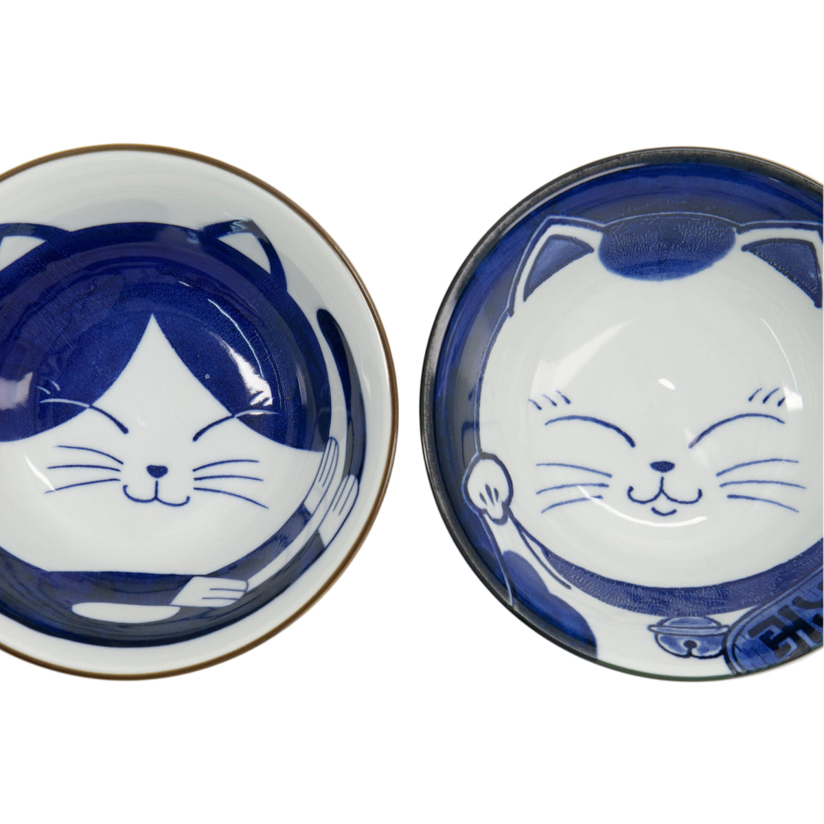 Kawaii Cat Neko Bowl 2pc With Chopsticks Blue Cat Gift Boxed