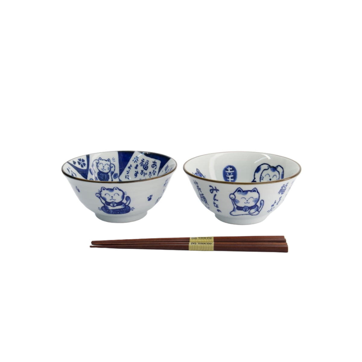 Kawaii Cat Neko Bowl 2pc With Chopsticks White Cat Gift Boxed