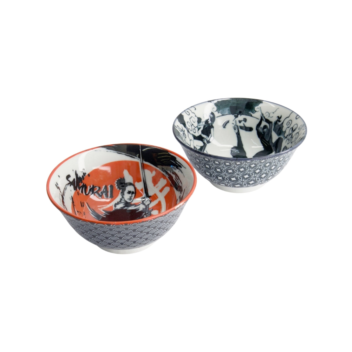 Tokyo Design Studio Asakusa Tayo Bowl 2pc With Chopsticks Gift Boxed - Samurai