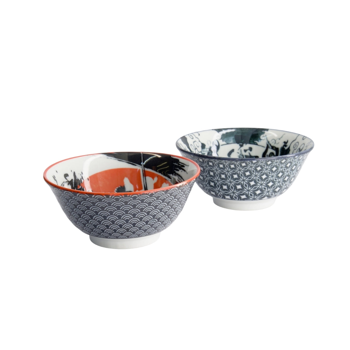 Tokyo Design Studio Asakusa Tayo Bowl 2pc With Chopsticks Gift Boxed - Samurai