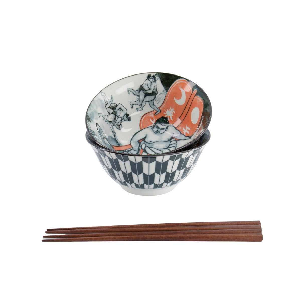 Tokyo Design Studio Asakusa Tayo Bowl 2pc With Chopsticks Gift Boxed - Kabuki 