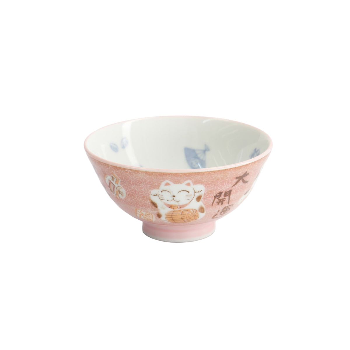 Tokyo Design Studio Kawaii Rice Bowl 11.5x6cm Cat Neko - Fortune Pink