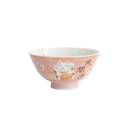 Tokyo Design Studio Kawaii Rice Bowl 11.5x6cm Cat Neko - Fortune Pink